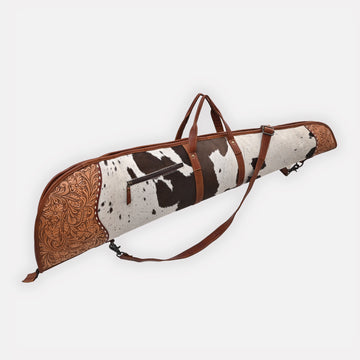 American Darling Hair on Hand Tooled Genuine Western Leather Gun Case| Shoulder Bag Case with Adjustable Strap